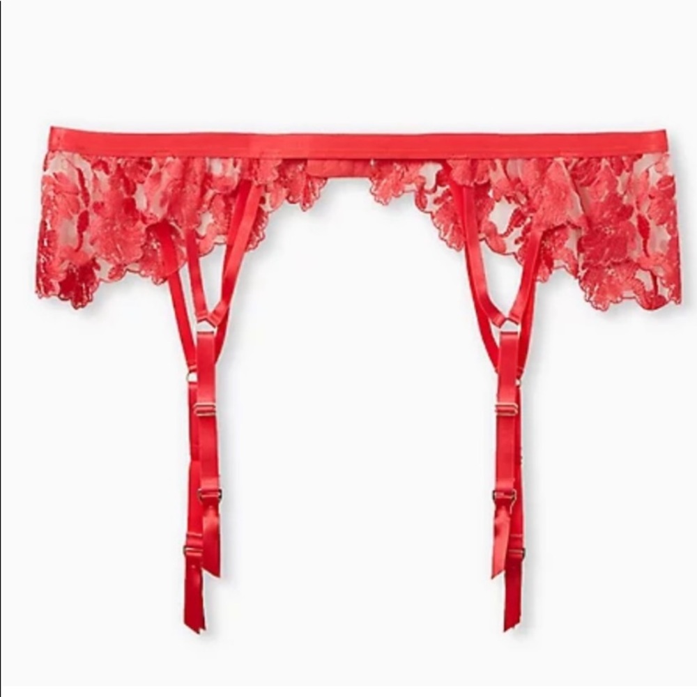 Raspberry garter belt